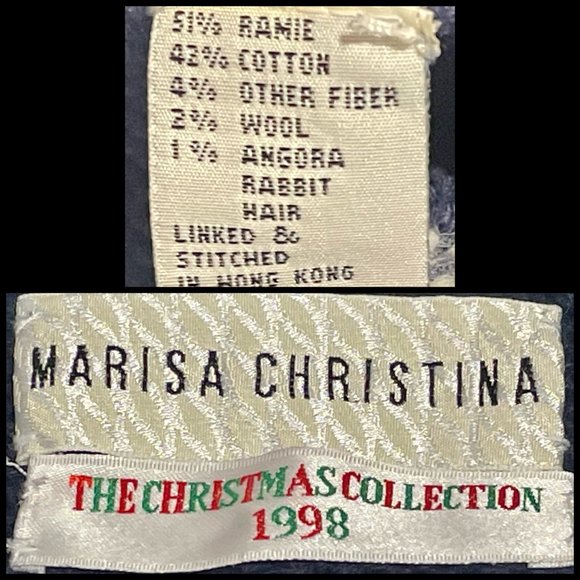 ▪️VTG▪️MARISA CHRISTINA▪️Christmas Beaded Angels & Stars Oversized Cardigan - Picture 8 of 8